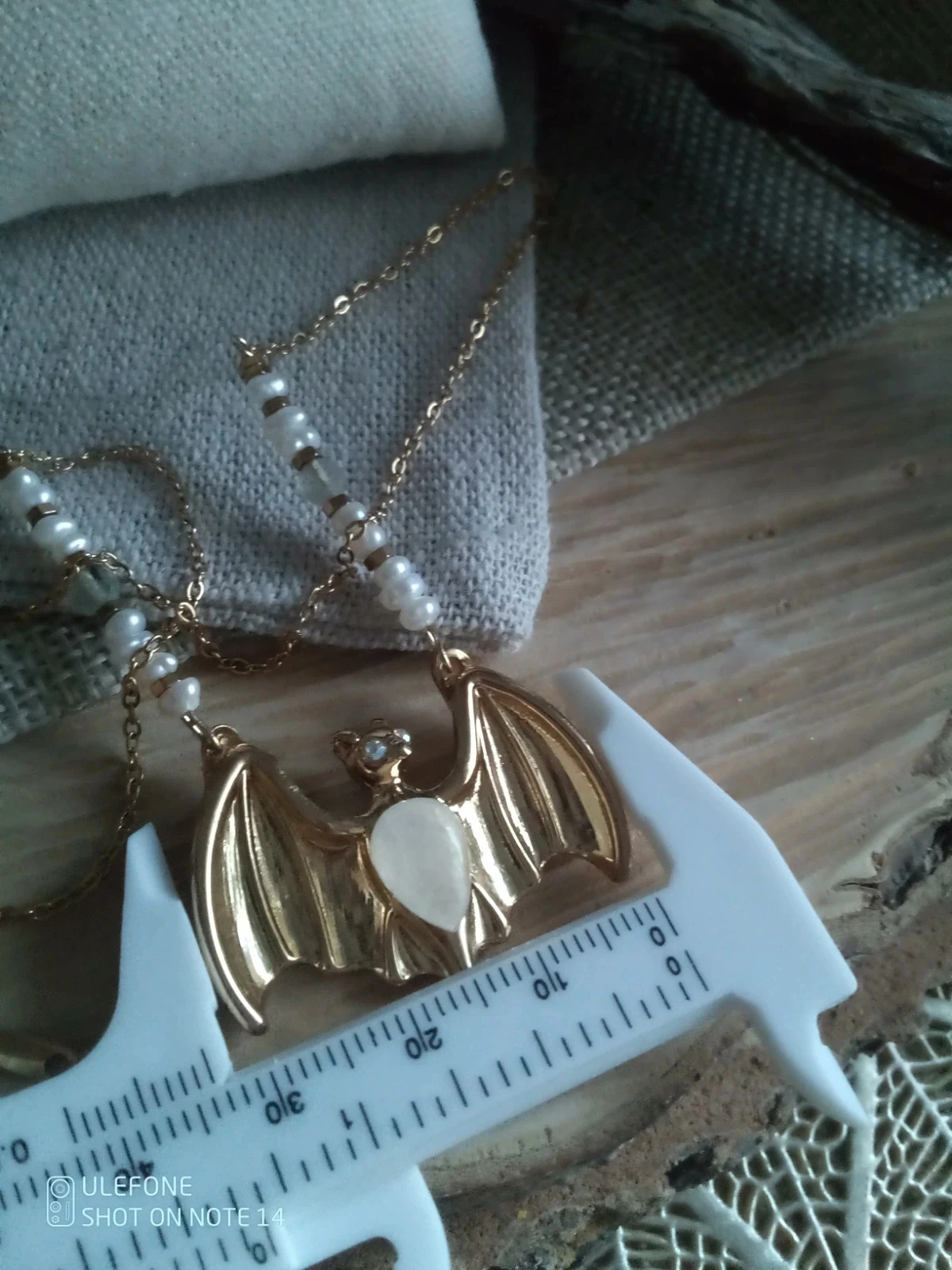 Collier pendentif chauve souris et perle de culture d'eau douce – photo 4